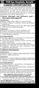 Manager – POB Eye Hospitals (Karachi)