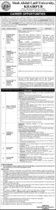 Job Vacancy – Professor – Shah Abdul Latif University – Khairpur