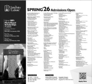 Admission Notice Spring 2026 – The University of Lahore
