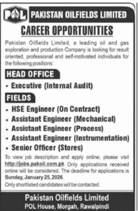 Assistant Engineer – POL – (Rawalpindi)