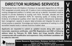 Job Vacancy – Director Nursing Services