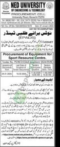 Tender Notice - NED UNIVERSITY - Karachi - NED UNIVERSITY