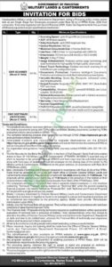 Tender Notice - Military Lands and Cantonments (MLC) - Rawalpindi - Military Lands and Cantonments (MLC)