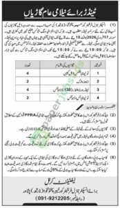 Tender Notice for Vehicles Auction - Frontier CORPS KPK