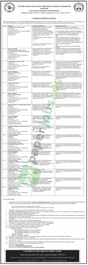 Job Vacancy - CEO - WSSCH - Haripur - WSSCH