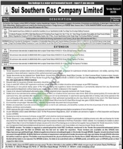 Tender Notice - Sui Southern Gas Company Limited - Karachi - Sui Southern Gas Company Limited