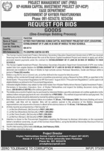 Tender Notice – KP-HCIP – Peshawar