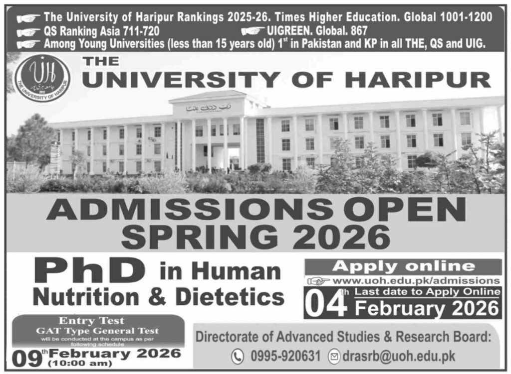 Admissions Open Spring 2026 - Original Advertisement
