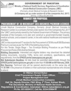 Request for Proposal (RFP) for the procurement of 30 Microsoft 365 Business Premium licenses