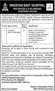 Job Vacancy – Emergency Medicine Specialist – Islamabad