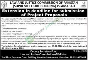 Tender Notice - LAW AND JUSTICE COMMISSION OF PAKISTAN - Islamabad - LAW AND JUSTICE COMMISSION OF PAKISTAN