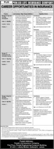Job Vacancy – Manager – PUNJAB LIFE INSURANCE COMPANY – Lahore