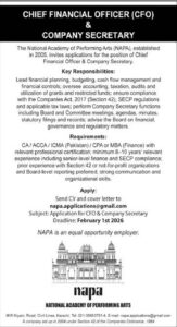 Job Vacancy – Cheif Financial Officer – COMPANY SECRETARY – Karachi