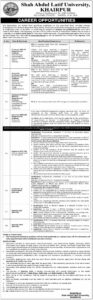 CAREER OPPORTUNITIES – Shah Abdul Latif University – Khairpur