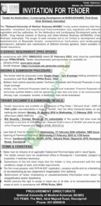 Tender Notice - NUMS - Tender for Horticulture - Islamabad - NUMS
