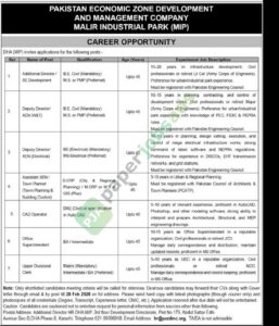 Director / CAD Operator / Clerk - Pakistan Economic Zone Development and Management Company