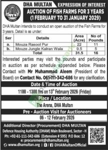 Expression of Interest - Auction of Fish Farms - DHA