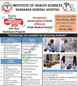 Admission Notice - Postgraduate - Institute of Health Sciences at Kharadar General Hospital (KGH) - Institute of Health Sciences Kharadar General Hospital (KGH)