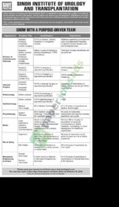 Job Vacancy - Technologist - SINDH INSTITUTE OF UROLOGY - Larkana - SIUT