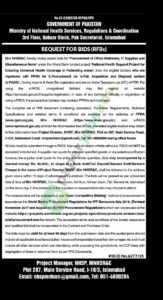 Tender Notice No.22-2/2025/DD-IV/P&D/CPS - GOVERNMENT OF PAKISTAN - Islamabad - MHNSR&C