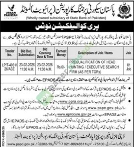 Tender Notice - Prequalification of Head Hunting - Pakistan Security Printing Corporation (Pvt) Ltd (PSPC)
