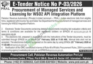 PROCUREMENT OF MANAGED SERVICES AND LICENSES FOR WSO2 API - Pakistan Revenue Automation (Private) Limited