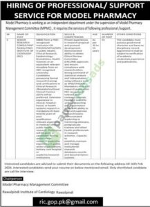 Job Vacancy - Senior Research Consultant - Model Pharmacy