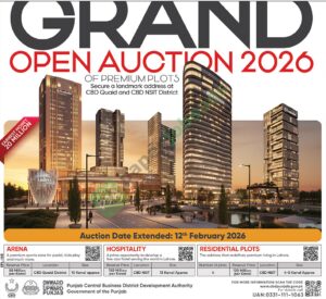 Grand Open Auction of Premium Plots - Punjab Central Business District Development Authority