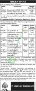Tender Notice - Construction Works - PPL