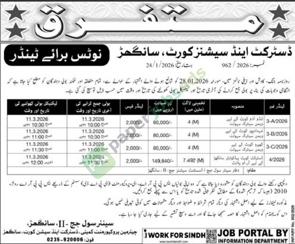 Facility of Woman Center in the Court room - District and Sessions Court