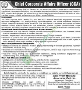 Job Vacancy - Chief Corporate Affairs Officer (CCA) - The National Grid Company