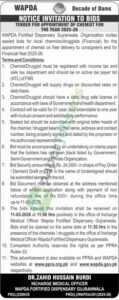 Tender for Appointment of Chemist - WAPDA