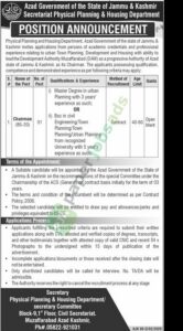 Position Announcement for Chairman (BS-20) - Physical Planning & Housing Department