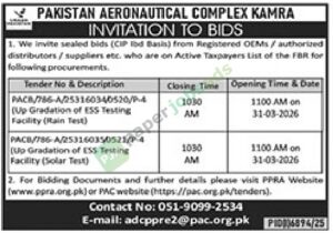 Upgradation of ESS Testing Facility - PAKISTAN AERONAUTICAL COMPLEX