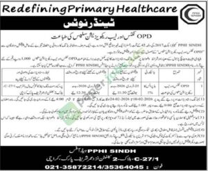 Tender Notice for Printing of Outpatient Department (OPD) tickets and laboratory requisition slips. - PPHI Sindh