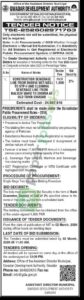 Tender Notice - Construction Works - GWADAR DEVELOPMENT AUTHORITY - GWADAR DEVELOPMENT AUTHORITY