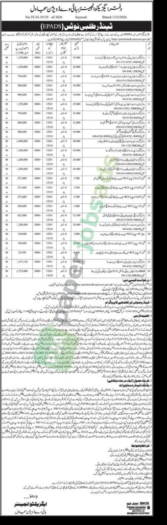 Tender Notice -Construction of Roads - Office of the Executive Engineer, Highway Division