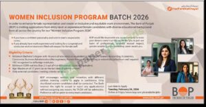 Women Inclusion Program Batch 2026 - The Bank of Punjab