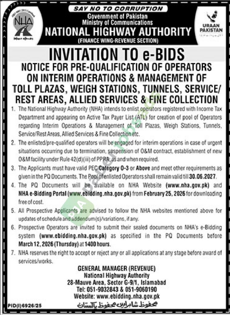 Operations & Management of Toll Plazas - NHA