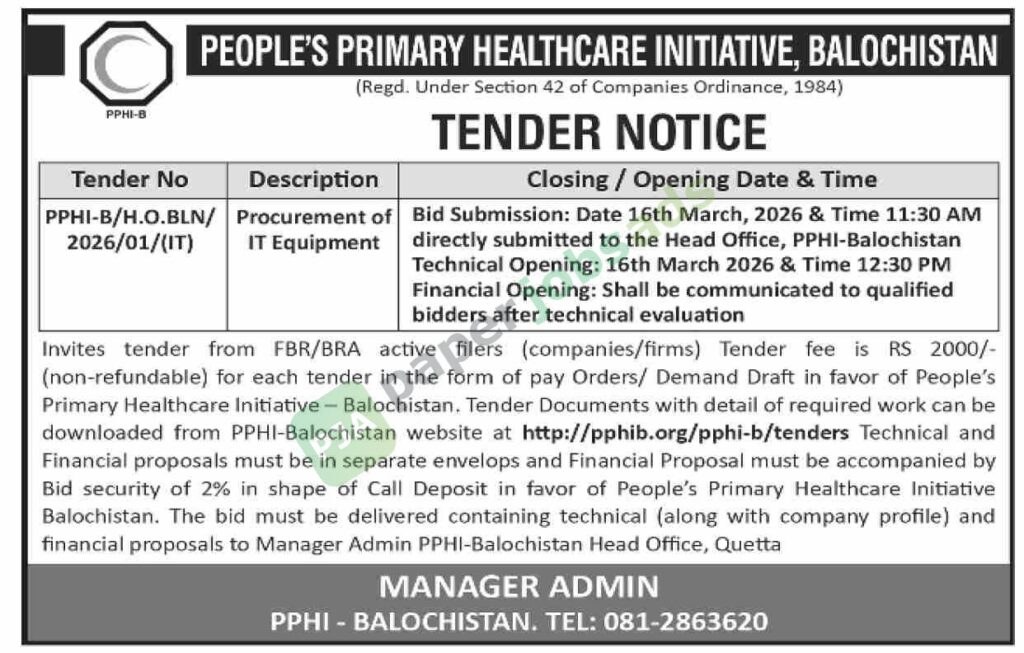 Procurement of IT Equipment - PPHI-B