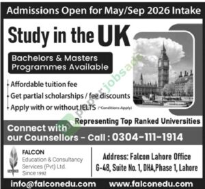 Admission Notice - Undergraduate - Admissions Open for May/Sep 2026 Intake - Study in UK