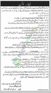 Tender Notice for the supply of Rashan - Social Welfare, Special Education and Women Empowerment