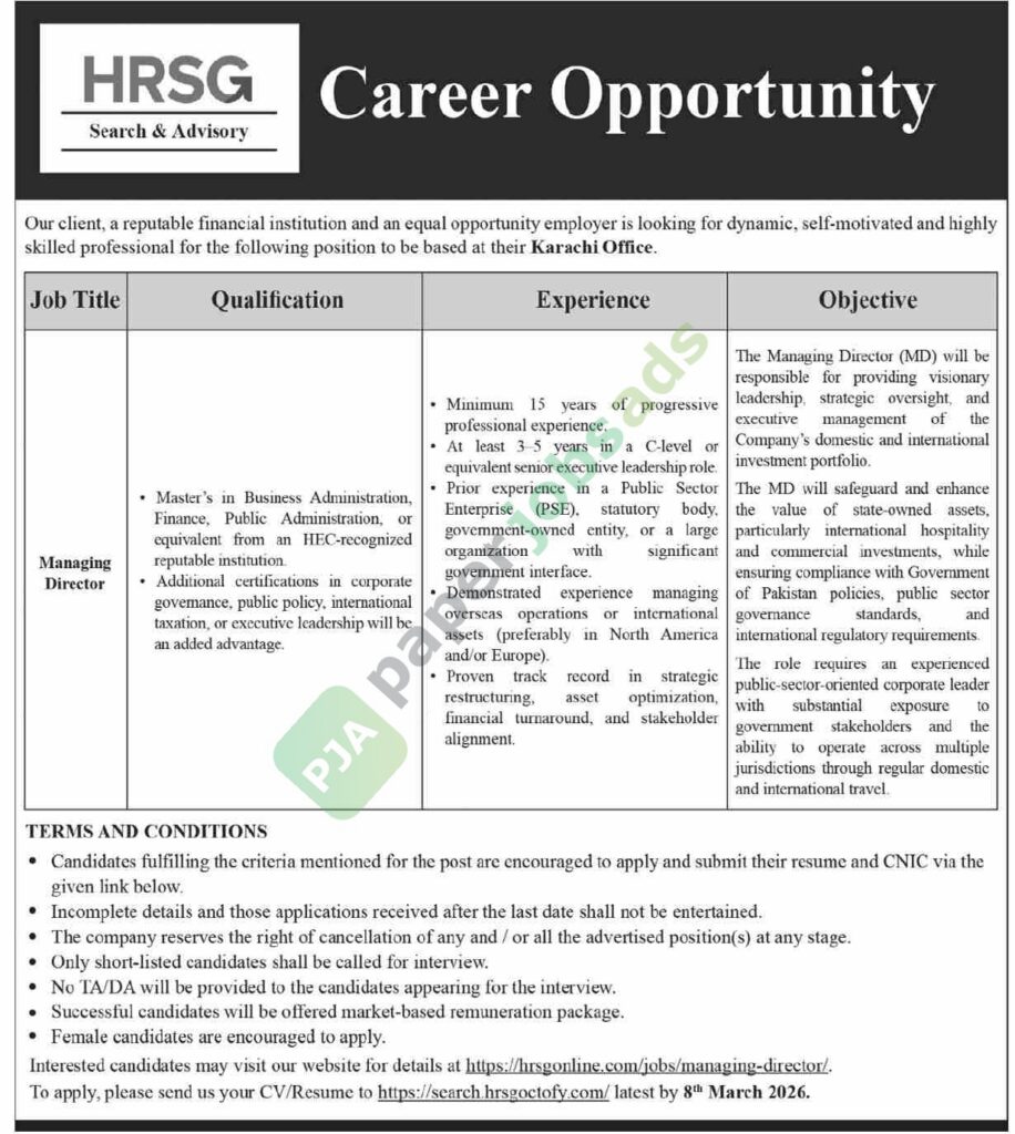 Managing Director - Financial Institution