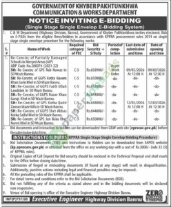 Tender Notice - Misc. Works - GOVERNMENT OF KHYBER PAKHTUNKHWA - Communication & Works Department