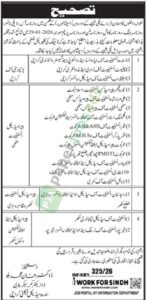 Correction for Admission Notice - Sindh Medical Faculty