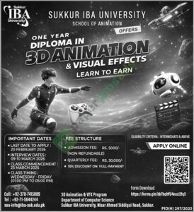 One year Diploma in 3d Animation & Visual Effects - IBA