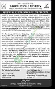 Tender Notice - DAANISH SCHOOLS AUTHORITY - Islamabad - DAANISH SCHOOLS AUTHORITY