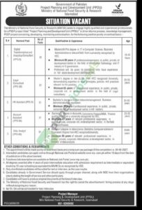 Job Vacancy - Digital Transformation and Analytical Consultant / Legal Consultant - Ministry of National Food Security & Research (MNFS&R)