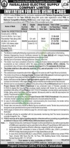 Tender Notice - Construction & Civil Work - FESCO