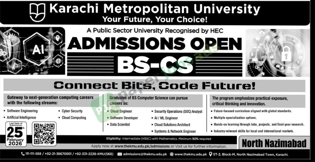 Admission Notice - Undergraduate - Karachi Metropolitan University - Karachi - Karachi Metropolitan University